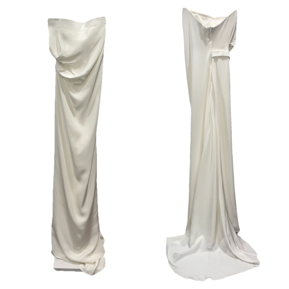 Christopher Esber White Maxi Dress Silk Strapless 6 Bridal Wedding Bride NWT ๐ก - Picture 4 of 13
